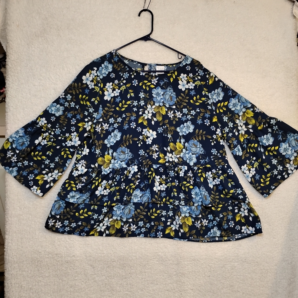 Floral Bell Sleeve Blouse- XXL20